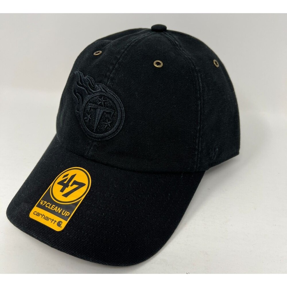 Tennessee Titans Carhartt x 47 Hat Cap Black Canvas NFL Football Mens Strapback - Picture 2 of 8